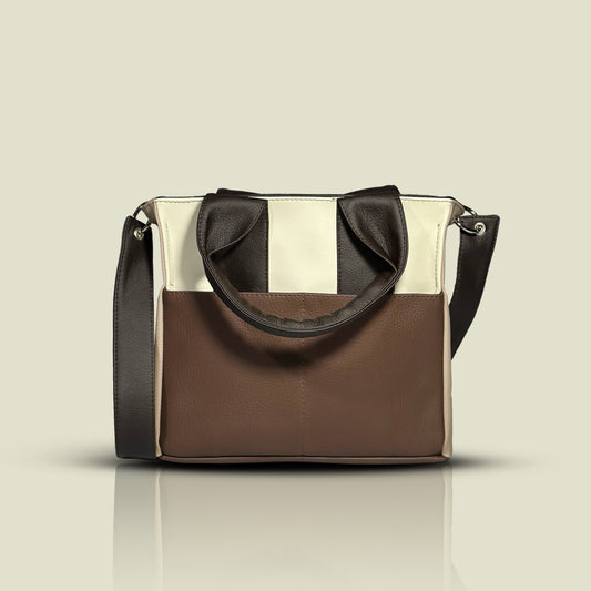 BORSA RETRO CREMAMARRONE